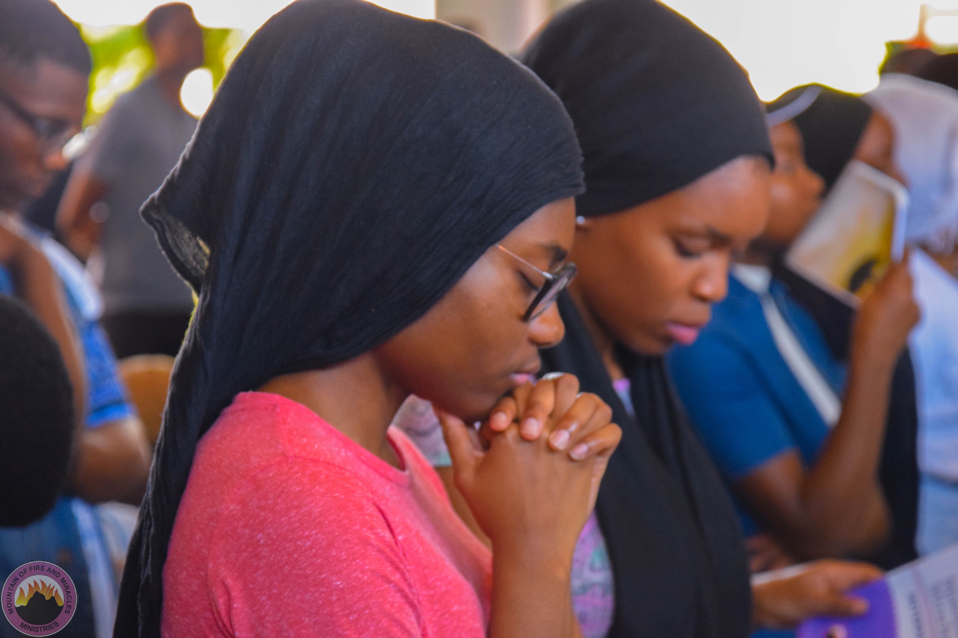 Young people in prayer